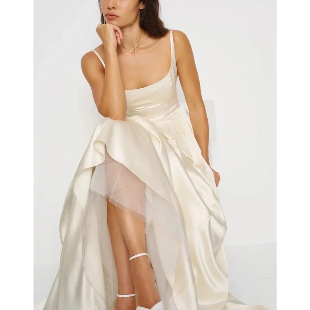 Reformation Liz Silk Dress Ivory White Wedding Bridal Gown Maxi Size 8 NEW - Picture 3 of 14